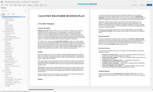 cleannet franchise business plan 1