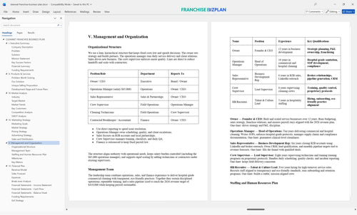 cleannet franchise business plan 5