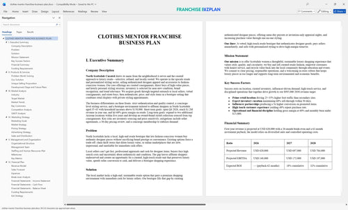 clothes mentor franchise business plan 1