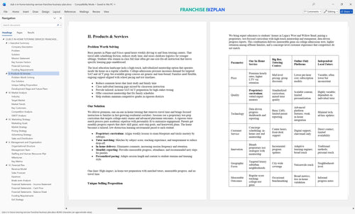 club z in home tutoring services franchise business plan 2