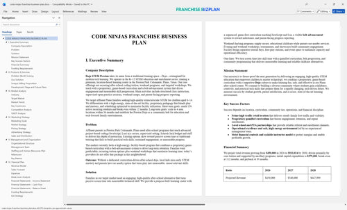 code ninjas franchise business plan 1