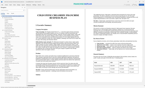 cold stone creamery franchise business plan 1