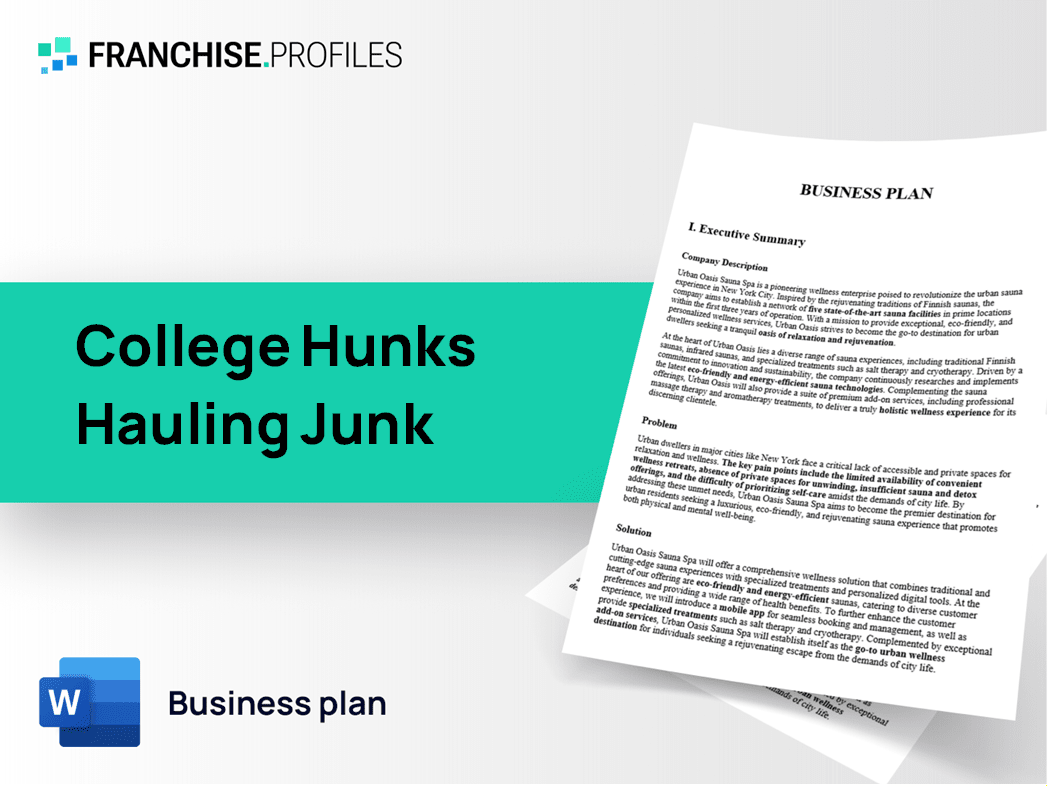 College Hunks Hauling Junk Franchise Business Plan Template