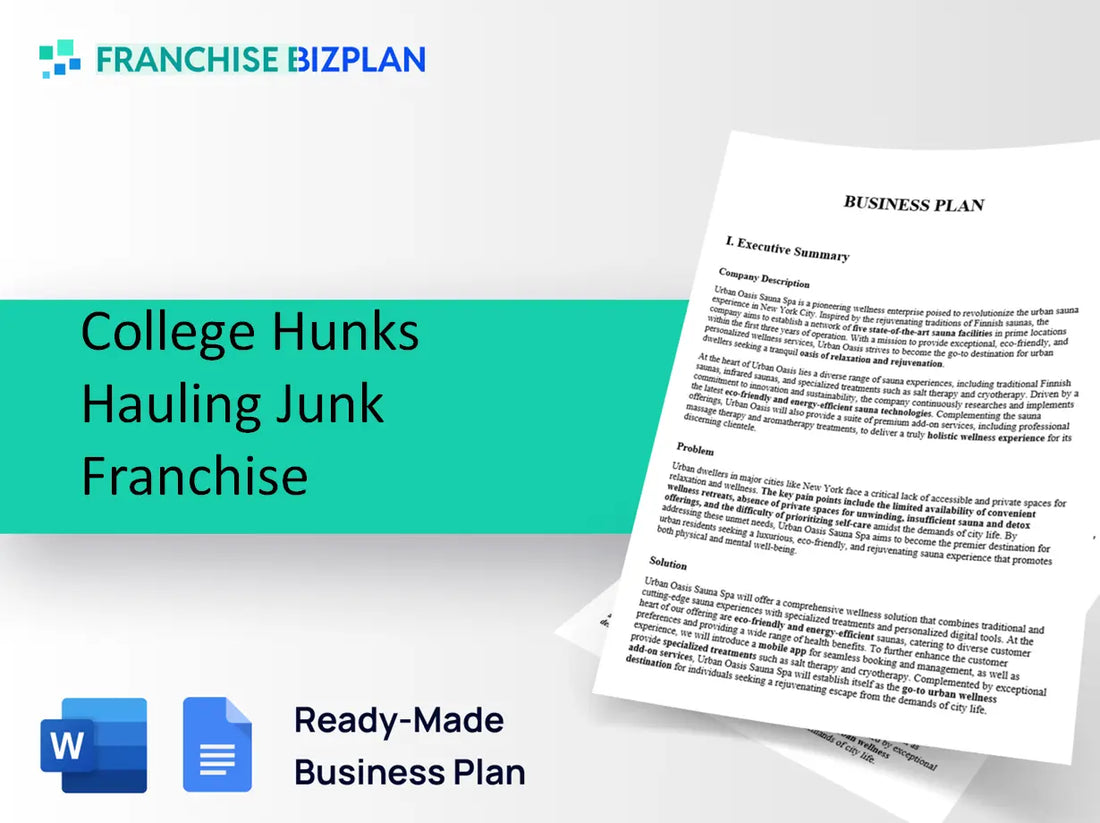 College Hunks Hauling Junk Franchise Business Plan 2026 Updated