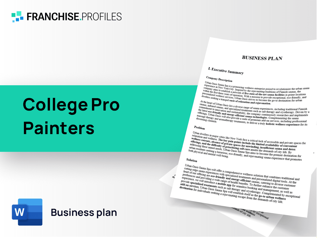 College Pro Painters Franchise Business Plan Template