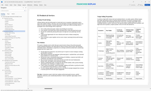 color me mine franchise business plan 2