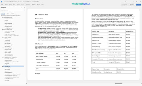 color me mine franchise business plan 6