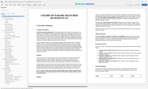 colors on parade franchise business plan 1