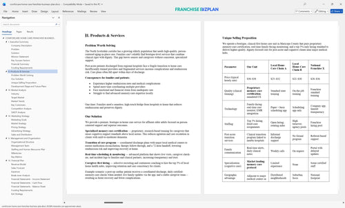 comforcare home care franchise business plan 2