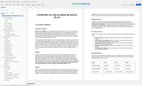 comfort inn franchise business plan 1
