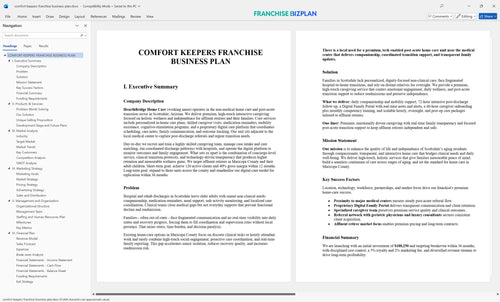 comfort keepers franchise business plan 1