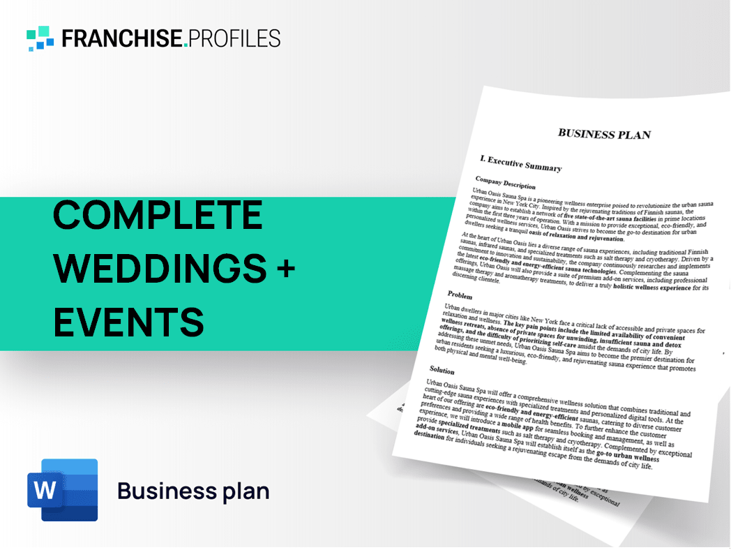 COMPLETE WEDDINGS + EVENTS Franchise Business Plan Template
