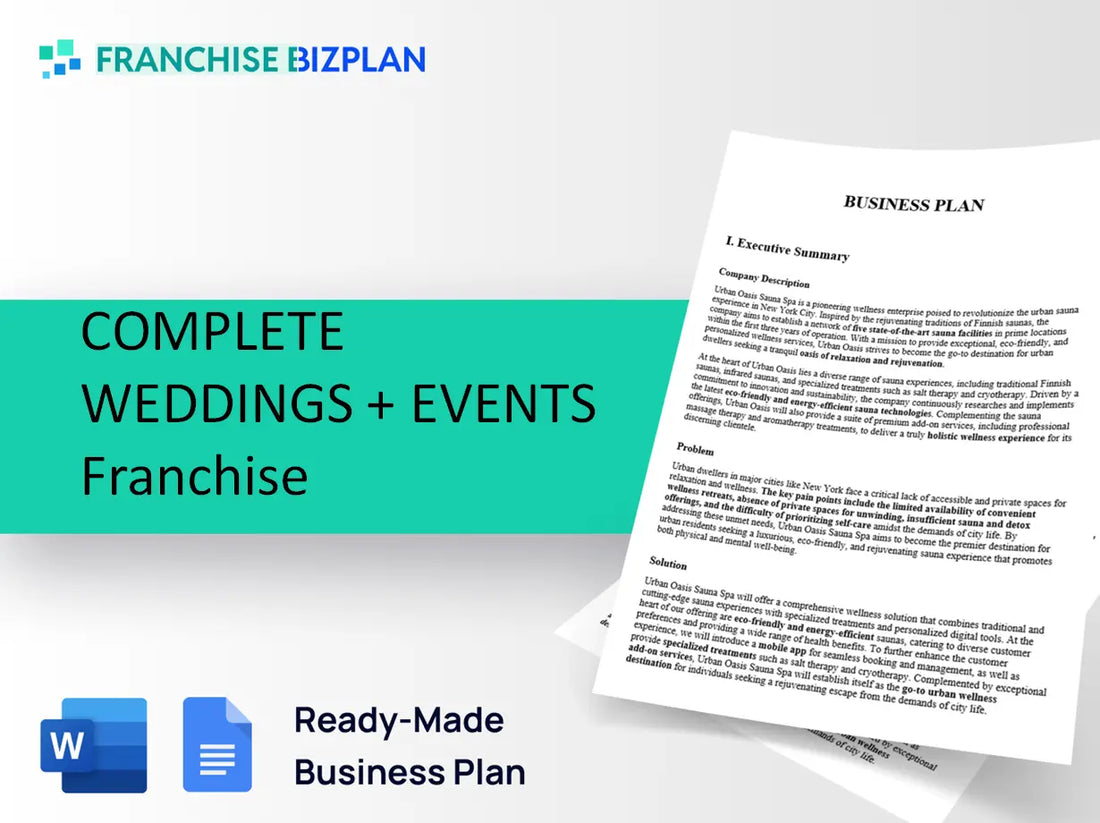 COMPLETE WEDDINGS + EVENTS Franchise Business Plan 2026 Updated