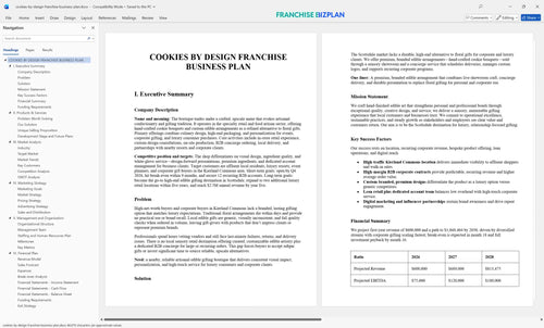 cookies by design franchise business plan 1