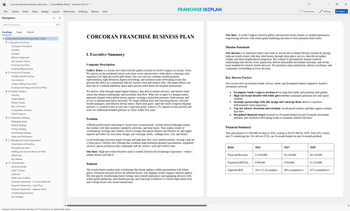 corcoran franchise business plan 1