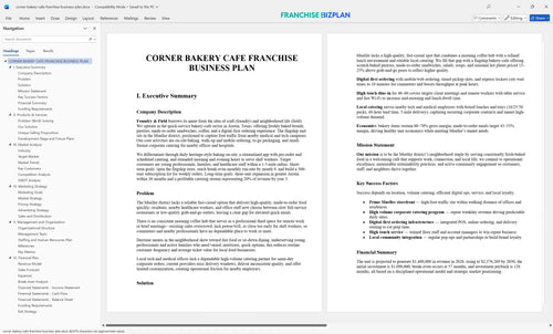 corner bakery cafe franchise business plan 1