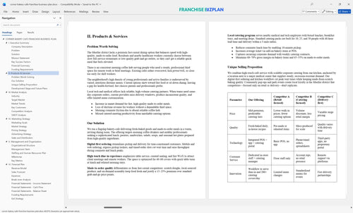 corner bakery cafe franchise business plan 2