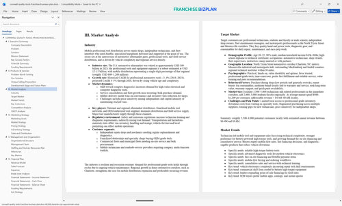 cornwell quality tools franchise business plan 3