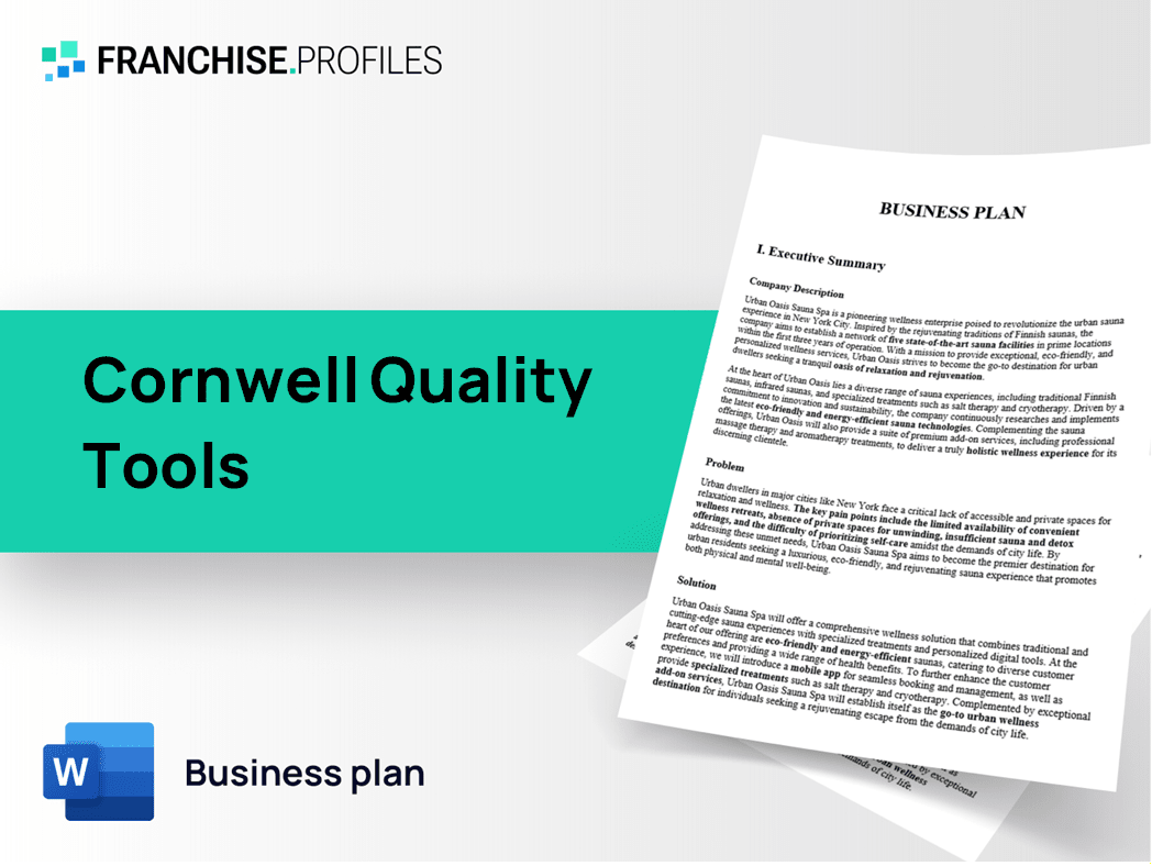 Cornwell Quality Tools Franchise Business Plan Template