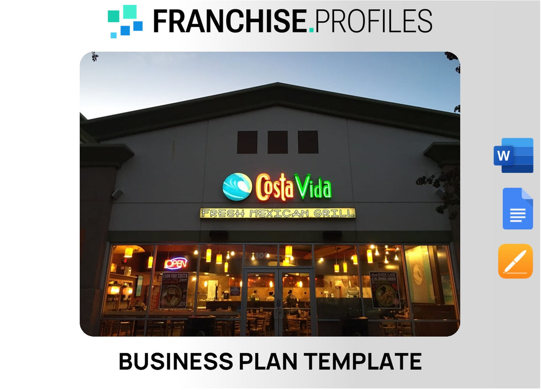 Costa Vida Fresh Mexican Grill Franchise Business Plan Template