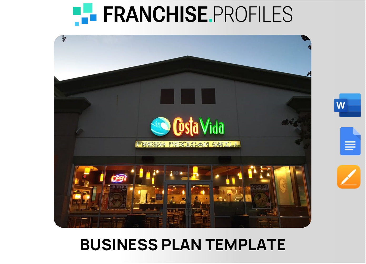 Costa Vida Fresh Mexican Grill Franchise Business Plan Template