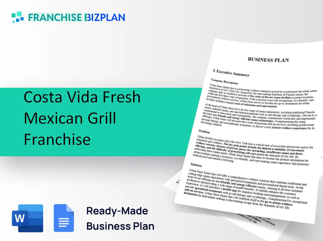 Costa Vida Fresh Mexican Grill Franchise Business Plan 2026 Updated
