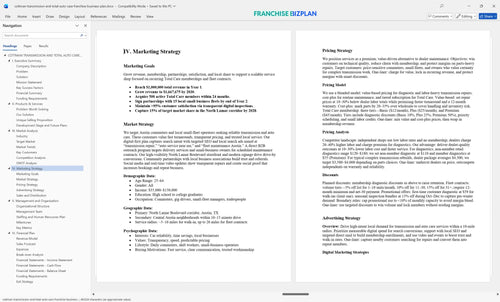 cottman transmission and total auto care franchise business plan 4