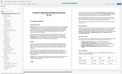courtyard franchise business plan 1