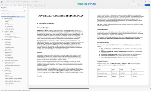 coverall franchise business plan 1