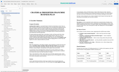 craters and freighters franchise business plan 1