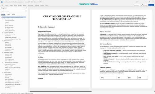 creative colors franchise business plan 1