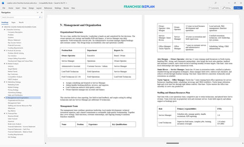 creative colors franchise business plan 5