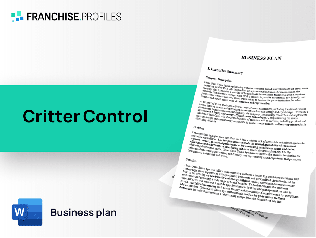 Critter Control Franchise Business Plan Template