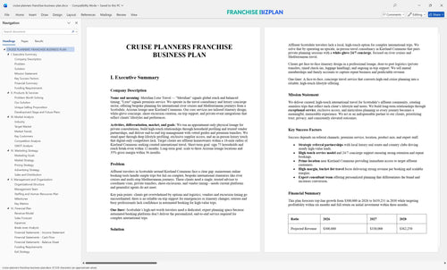 cruise planners franchise business plan 1