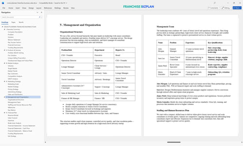 cruise planners franchise business plan 5