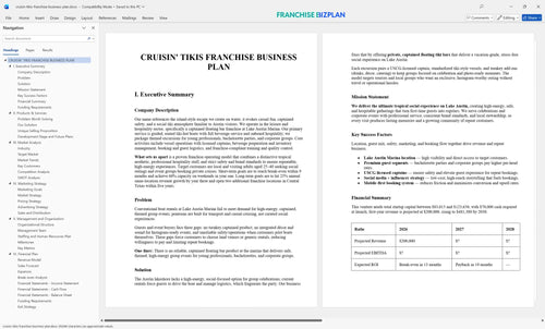 cruisin tikis franchise business plan 1