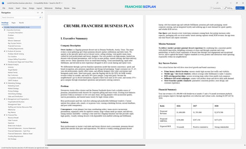 crumbl franchise business plan 1
