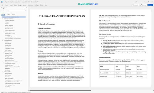 culligan franchise business plan 1
