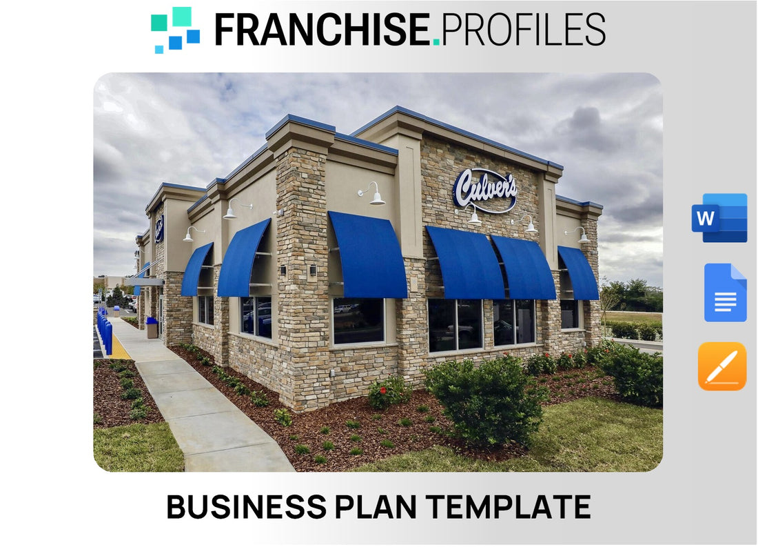 Culvers Franchise Business Plan Template