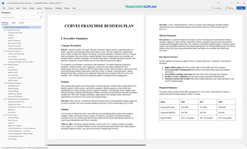 curves franchise business plan 1