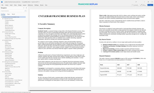 cyclebar franchise business plan 1