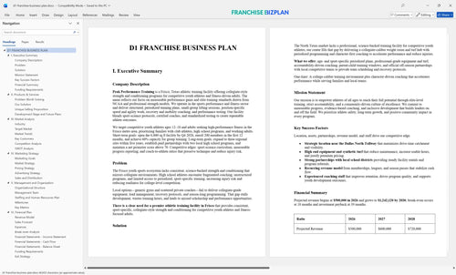 d1 franchise business plan 1