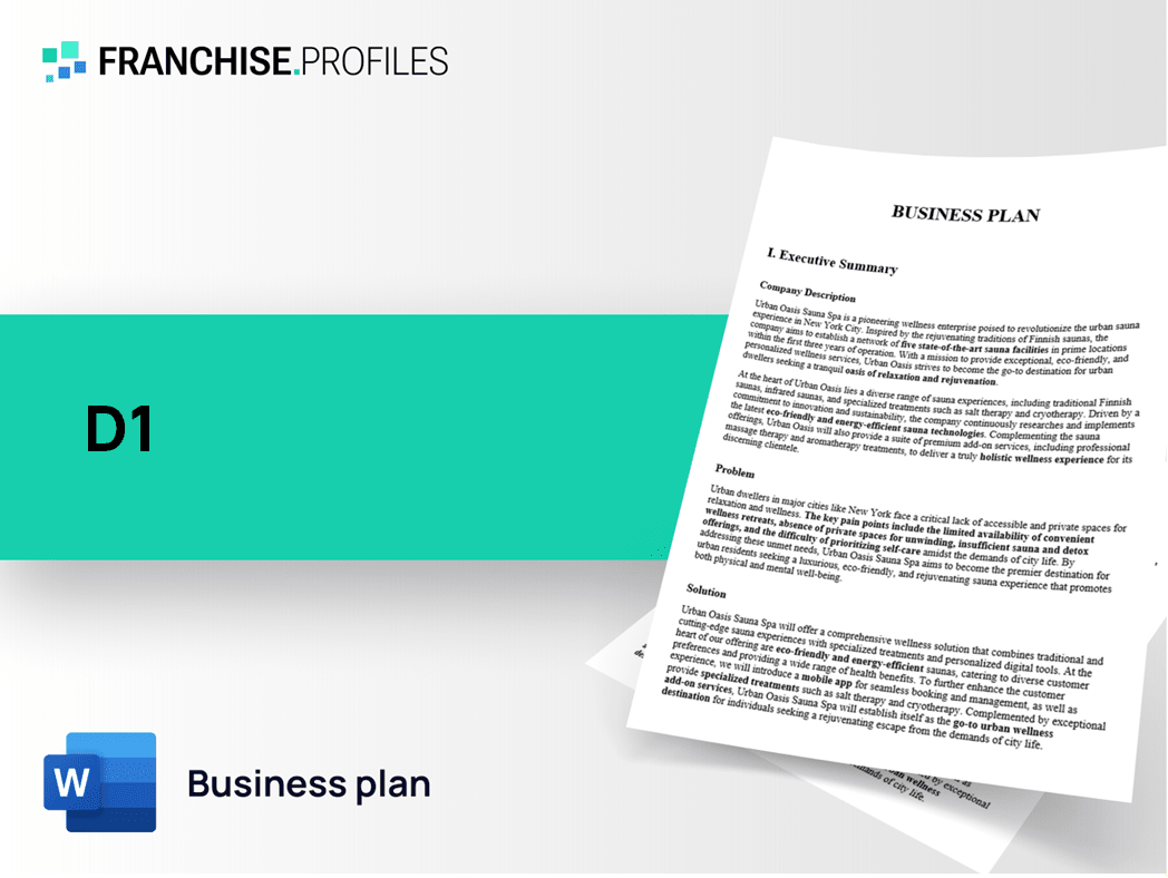 D1 Franchise Business Plan Template