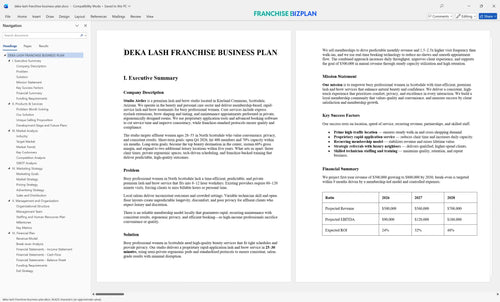 deka lash franchise business plan 1
