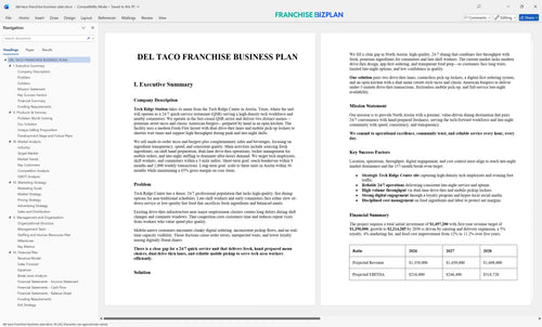 del taco franchise business plan 1