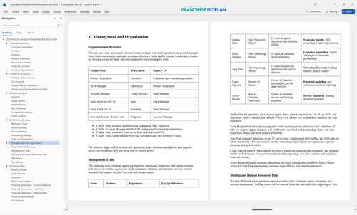 destination athlete franchise business plan 5