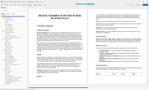 dickeys barbecue pit franchise business plan 1