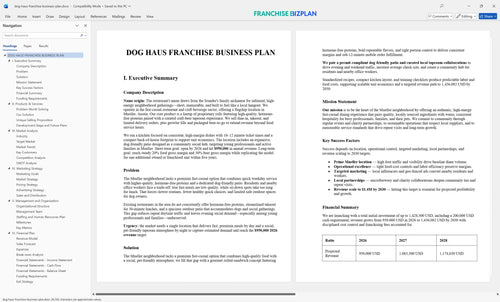 dog haus franchise business plan 1