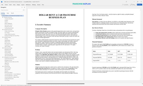 dollar rent a car franchise business plan 1