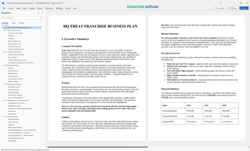 dq treat franchise business plan 1